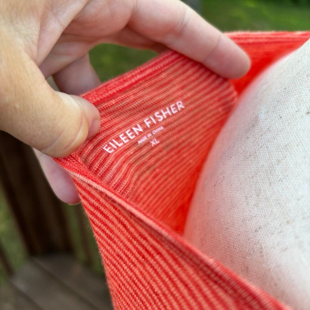 Eileen Fisher Women's Firefly Ballet Linen Jersey Shift Dress Orange XL NWT $198 - Picture 7 of 12